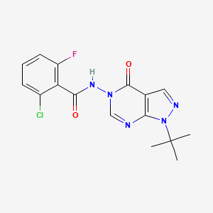 molecular formula C16H15ClFN5O2 B2721522 N-(1-(tert-butyl)-4-oxo-1H-pyrazolo[3,4-d]pyrimidin-5(4H)-yl)-2-chloro-6-fluorobenzamide CAS No. 899751-64-5