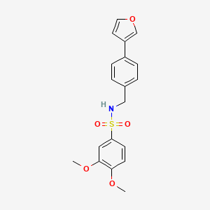molecular formula C19H19NO5S B2721540 N-(4-(furan-3-yl)benzyl)-3,4-dimethoxybenzenesulfonamide CAS No. 2034556-90-4