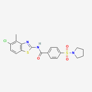 N-(5-chloro-4-methylbenzo[d]thiazol-2-yl)-4-(pyrrolidin-1-ylsulfonyl)benzamide
