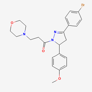1-(3-(4-bromophenyl)-5-(4-methoxyphenyl)-4,5-dihydro-1H-pyrazol-1-yl)-3-morpholinopropan-1-one