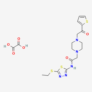 N-(5-(ethylthio)-1,3,4-thiadiazol-2-yl)-2-(4-(2-oxo-2-(thiophen-2-yl)ethyl)piperazin-1-yl)acetamide oxalate