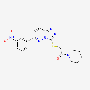 2-[[6-(3-Nitrophenyl)-[1,2,4]triazolo[4,3-b]pyridazin-3-yl]sulfanyl]-1-piperidin-1-ylethanone
