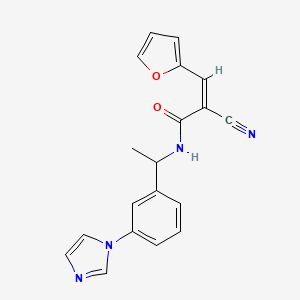 (Z)-2-Cyano-3-(furan-2-yl)-N-[1-(3-imidazol-1-ylphenyl)ethyl]prop-2-enamide