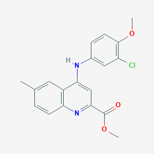 molecular formula C19H17ClN2O3 B2721575 Methyl 4-[(3-chloro-4-methoxyphenyl)amino]-6-methylquinoline-2-carboxylate CAS No. 1207014-69-4