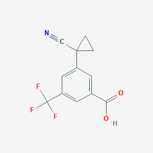 molecular formula C12H8F3NO2 B2721578 3-(1-Cyanocyclopropyl)-5-(trifluoromethyl)benzoic acid CAS No. 1314769-43-1