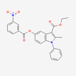molecular formula C25H20N2O6 B2721580 ethyl 2-methyl-5-(3-nitrobenzoyloxy)-1-phenyl-1H-indole-3-carboxylate CAS No. 391218-79-4
