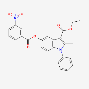 ethyl 2-methyl-5-((3-nitrobenzoyl)oxy)-1-phenyl-1H-indole-3-carboxylate