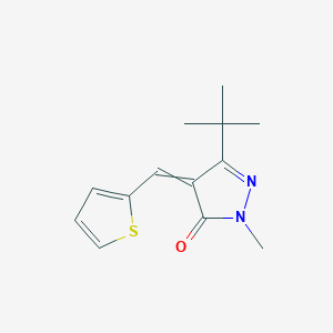 molecular formula C13H16N2OS B2721583 5-Tert-butyl-2-methyl-4-(thiophen-2-ylmethylidene)pyrazol-3-one CAS No. 1025206-08-9