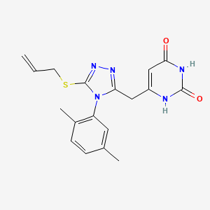 molecular formula C18H19N5O2S B2721587 6-[[4-(2,5-dimethylphenyl)-5-prop-2-enylsulfanyl-1,2,4-triazol-3-yl]methyl]-1H-pyrimidine-2,4-dione CAS No. 852048-11-4