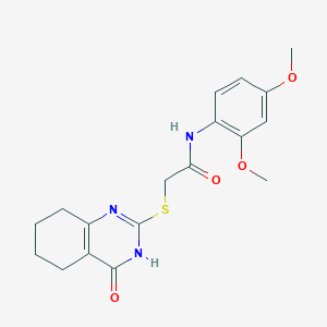 molecular formula C18H21N3O4S B2721596 N-(2,4-dimethoxyphenyl)-2-[(4-hydroxy-5,6,7,8-tetrahydroquinazolin-2-yl)sulfanyl]acetamide CAS No. 902444-24-0