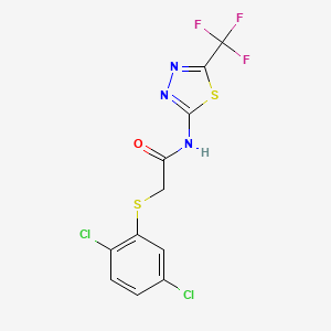 2-[(2,5-dichlorophenyl)sulfanyl]-N-[5-(trifluoromethyl)-1,3,4-thiadiazol-2-yl]acetamide