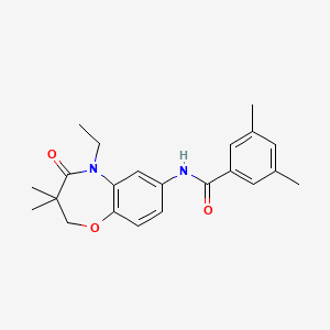 molecular formula C22H26N2O3 B2721602 N-(5-ethyl-3,3-dimethyl-4-oxo-2,3,4,5-tetrahydro-1,5-benzoxazepin-7-yl)-3,5-dimethylbenzamide CAS No. 921862-89-7