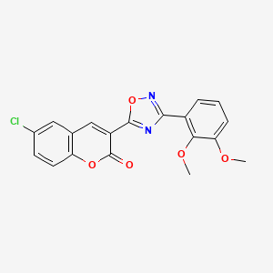molecular formula C19H13ClN2O5 B2721603 6-氯-3-[3-(2,3-二甲氧基苯基)-1,2,4-噁二唑-5-基]-2H-香豆素-2-酮 CAS No. 892758-13-3