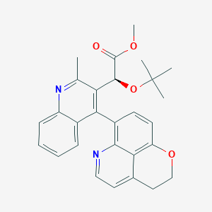 molecular formula C28H28N2O4 B2721607 (S)-methyl 2-(tert-butoxy)-2-((R)-4-(2,3-dihydropyrano[4,3,2-de]quinolin-7-yl)-2-methylquinolin-3-yl)acetate CAS No. 1402714-51-5