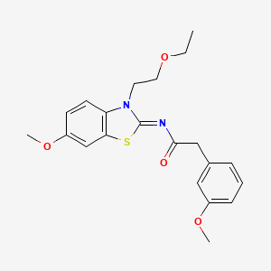 molecular formula C21H24N2O4S B2721633 (E)-N-(3-(2-ethoxyethyl)-6-methoxybenzo[d]thiazol-2(3H)-ylidene)-2-(3-methoxyphenyl)acetamide CAS No. 954058-39-0