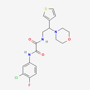 molecular formula C18H19ClFN3O3S B2721637 N'-(3-chloro-4-fluorophenyl)-N-[2-(morpholin-4-yl)-2-(thiophen-3-yl)ethyl]ethanediamide CAS No. 946248-18-6