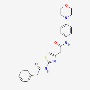 molecular formula C23H24N4O3S B2721643 N-(4-morpholinophenyl)-2-(2-(2-phenylacetamido)thiazol-4-yl)acetamide CAS No. 1207025-96-4