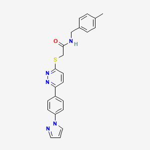 molecular formula C23H21N5OS B2721652 N-[(4-methylphenyl)methyl]-2-({6-[4-(1H-pyrazol-1-yl)phenyl]pyridazin-3-yl}sulfanyl)acetamide CAS No. 1004440-26-9
