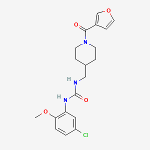 molecular formula C19H22ClN3O4 B2721664 1-(5-Chloro-2-methoxyphenyl)-3-((1-(furan-3-carbonyl)piperidin-4-yl)methyl)urea CAS No. 1396674-21-7