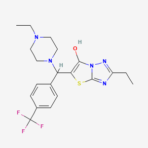 molecular formula C20H24F3N5OS B2721665 2-乙基-5-((4-乙基哌嗪-1-基)(4-(三氟甲基)苯基)甲基)噻唑并[3,2-b][1,2,4]三唑-6-醇 CAS No. 886911-20-2