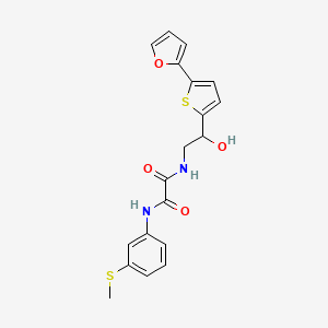 molecular formula C19H18N2O4S2 B2721672 N-{2-[5-(furan-2-yl)thiophen-2-yl]-2-hydroxyethyl}-N'-[3-(methylsulfanyl)phenyl]ethanediamide CAS No. 2320926-82-5