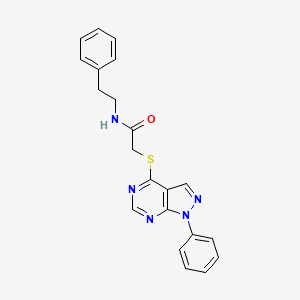 molecular formula C21H19N5OS B2721676 N-phenethyl-2-((1-phenyl-1H-pyrazolo[3,4-d]pyrimidin-4-yl)thio)acetamide CAS No. 516461-38-4