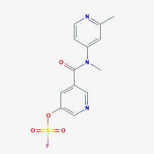 molecular formula C13H12FN3O4S B2721679 4-[(5-Fluorosulfonyloxypyridine-3-carbonyl)-methylamino]-2-methylpyridine CAS No. 2418703-74-7
