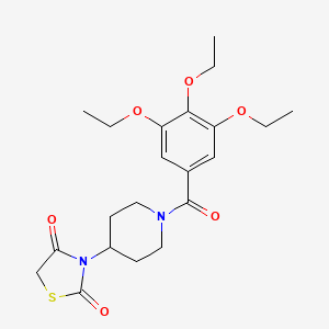 molecular formula C21H28N2O6S B2721683 3-(1-(3,4,5-Triethoxybenzoyl)piperidin-4-yl)thiazolidine-2,4-dione CAS No. 1795088-17-3