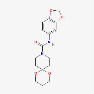 molecular formula C16H20N2O5 B2721691 N-(2H-1,3-benzodioxol-5-yl)-1,5-dioxa-9-azaspiro[5.5]undecane-9-carboxamide CAS No. 1351655-49-6
