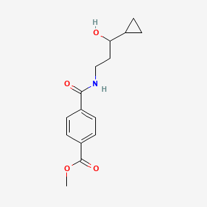 molecular formula C15H19NO4 B2721698 Methyl 4-((3-cyclopropyl-3-hydroxypropyl)carbamoyl)benzoate CAS No. 1396880-74-2