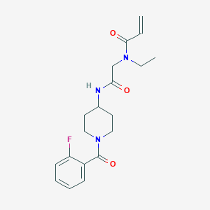 molecular formula C19H24FN3O3 B2721699 N-Ethyl-N-[2-[[1-(2-fluorobenzoyl)piperidin-4-yl]amino]-2-oxoethyl]prop-2-enamide CAS No. 2323426-02-2