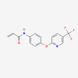 molecular formula C15H11F3N2O2 B2721702 N-(4-{[5-(trifluoromethyl)pyridin-2-yl]oxy}phenyl)prop-2-enamide CAS No. 2270918-76-6