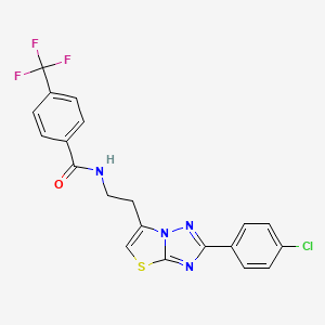 N-(2-(2-(4-chlorophenyl)thiazolo[3,2-b][1,2,4]triazol-6-yl)ethyl)-4-(trifluoromethyl)benzamide