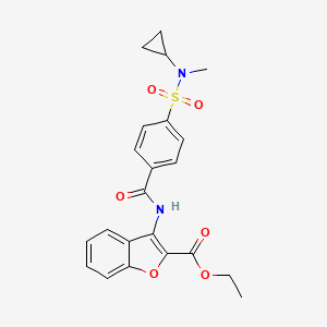 molecular formula C22H22N2O6S B2721719 ethyl 3-(4-(N-cyclopropyl-N-methylsulfamoyl)benzamido)benzofuran-2-carboxylate CAS No. 922447-93-6