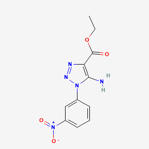 molecular formula C11H11N5O4 B2721721 ethyl 5-amino-1-(3-nitrophenyl)-1H-1,2,3-triazole-4-carboxylate CAS No. 123419-05-6