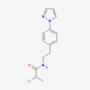 molecular formula C14H16ClN3O B2721733 2-Chloro-N-[2-(4-pyrazol-1-ylphenyl)ethyl]propanamide CAS No. 2411249-70-0