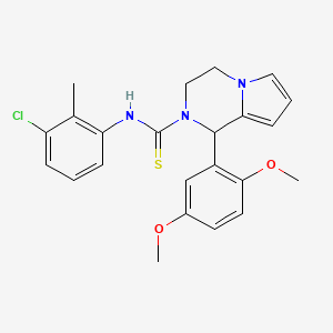 molecular formula C23H24ClN3O2S B2721776 N-(3-chloro-2-methylphenyl)-1-(2,5-dimethoxyphenyl)-1H,2H,3H,4H-pyrrolo[1,2-a]pyrazine-2-carbothioamide CAS No. 393831-36-2