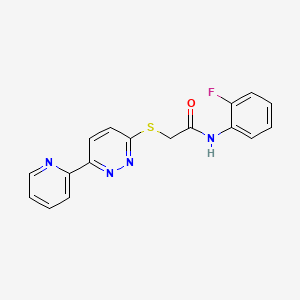 molecular formula C17H13FN4OS B2721787 N-(2-FLUOROPHENYL)-2-{[6-(PYRIDIN-2-YL)PYRIDAZIN-3-YL]SULFANYL}ACETAMIDE CAS No. 872702-04-0