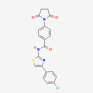 molecular formula C20H14ClN3O3S B2721790 N-[4-(4-chlorophenyl)-1,3-thiazol-2-yl]-4-(2,5-dioxopyrrolidin-1-yl)benzamide CAS No. 392246-33-2