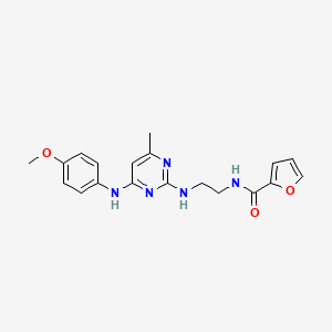 molecular formula C19H21N5O3 B2721828 N-(2-((4-((4-methoxyphenyl)amino)-6-methylpyrimidin-2-yl)amino)ethyl)furan-2-carboxamide CAS No. 1203257-94-6