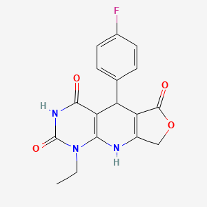 13-Ethyl-8-(4-fluorophenyl)-5-oxa-2,11,13-triazatricyclo[7.4.0.0^{3,7}]trideca-1(9),3(7)-diene-6,10,12-trione