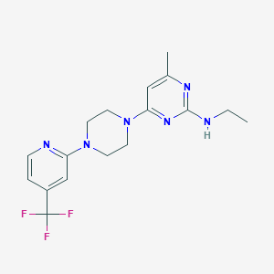molecular formula C17H21F3N6 B2721838 N-ethyl-4-methyl-6-{4-[4-(trifluoromethyl)pyridin-2-yl]piperazin-1-yl}pyrimidin-2-amine CAS No. 2415524-34-2