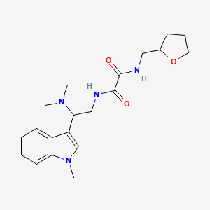 molecular formula C20H28N4O3 B2721839 N-[2-(dimethylamino)-2-(1-methyl-1H-indol-3-yl)ethyl]-N'-[(oxolan-2-yl)methyl]ethanediamide CAS No. 1396866-34-4