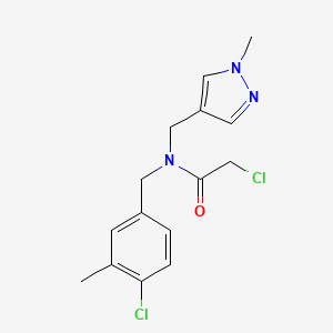 2-Chloro-N-[(4-chloro-3-methylphenyl)methyl]-N-[(1-methylpyrazol-4-yl)methyl]acetamide