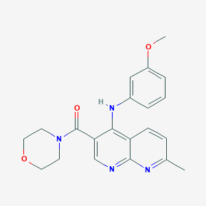 molecular formula C21H22N4O3 B2721856 N-(3-methoxyphenyl)-7-methyl-3-(morpholine-4-carbonyl)-1,8-naphthyridin-4-amine CAS No. 1251627-15-2