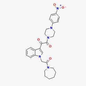 1-(1-(2-(azepan-1-yl)-2-oxoethyl)-1H-indol-3-yl)-2-(4-(4-nitrophenyl)piperazin-1-yl)ethane-1,2-dione