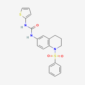 1-(1-(Phenylsulfonyl)-1,2,3,4-tetrahydroquinolin-6-yl)-3-(thiophen-2-yl)urea