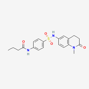 molecular formula C20H23N3O4S B2721908 N-(4-(N-(1-methyl-2-oxo-1,2,3,4-tetrahydroquinolin-6-yl)sulfamoyl)phenyl)butyramide CAS No. 922005-33-2