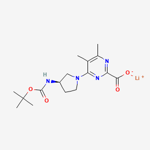 molecular formula C16H23LiN4O4 B2721930 Lithium;4,5-dimethyl-6-[(3R)-3-[(2-methylpropan-2-yl)oxycarbonylamino]pyrrolidin-1-yl]pyrimidine-2-carboxylate CAS No. 2377005-07-5
