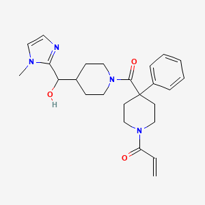 molecular formula C25H32N4O3 B2721982 1-[4-[4-[Hydroxy-(1-methylimidazol-2-yl)methyl]piperidine-1-carbonyl]-4-phenylpiperidin-1-yl]prop-2-en-1-one CAS No. 2361875-56-9